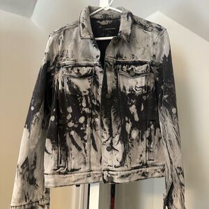 Black and Gray Denim Jacket